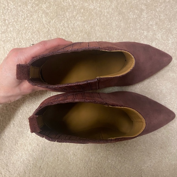 Marc Fisher Plum Red Ankle Boots - Picture 4 of 5